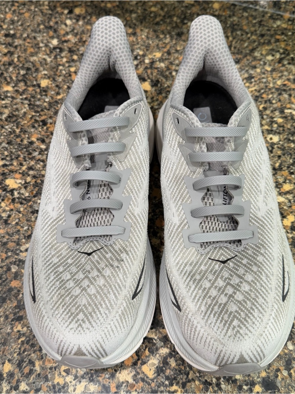 Hoka White and Light Gray Performance Running Shoes Mens 9.5 - Picture 2 of 11